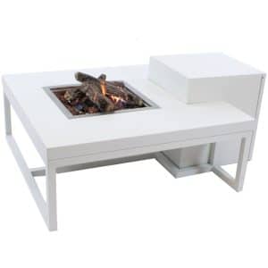 Enjoyfires vuurtafel Ambiance vierkant wit-wit 90x90x35 cm